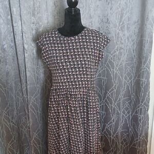 Boden Black and Pink Geometric Maxi Dress